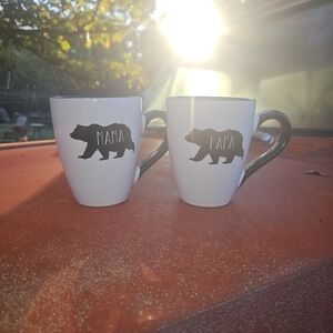 Mama and Papa Bear White Mugs
